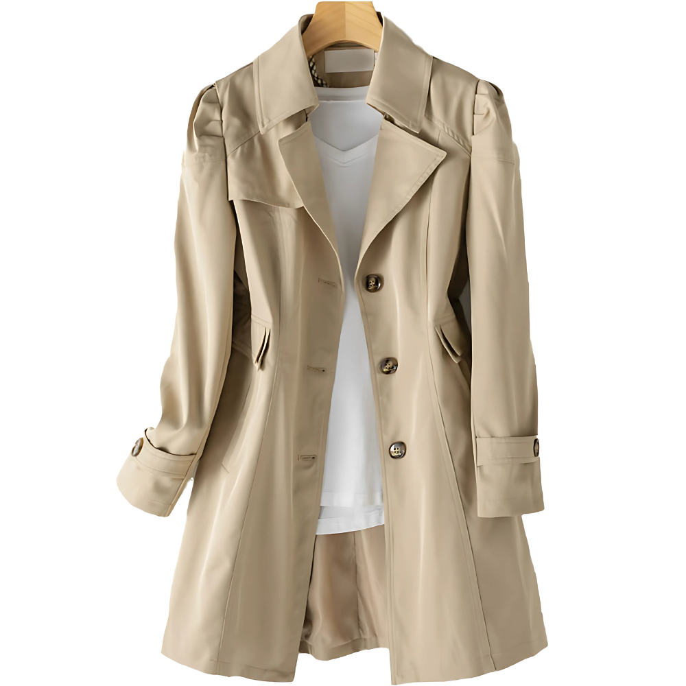 Women's Fitted Trench Coat with Button Front - photo 3