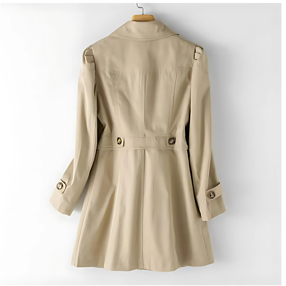 Women's Fitted Trench Coat with Button Front - photo 4