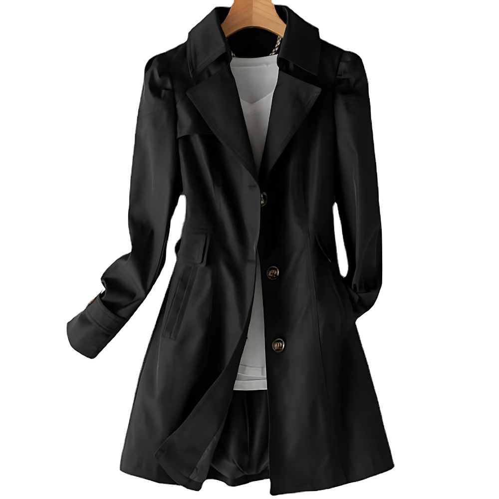 Women's Fitted Trench Coat with Button Front - photo 5