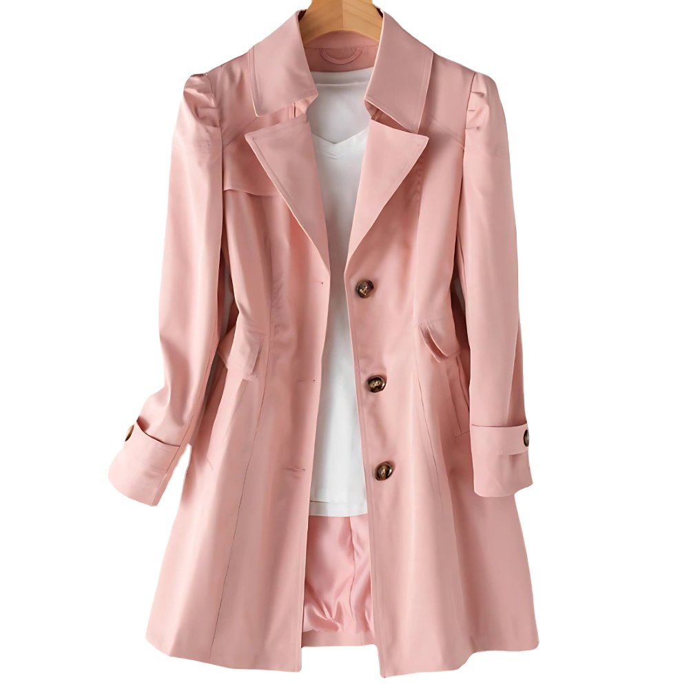 Women's Fitted Trench Coat with Button Front - photo 6