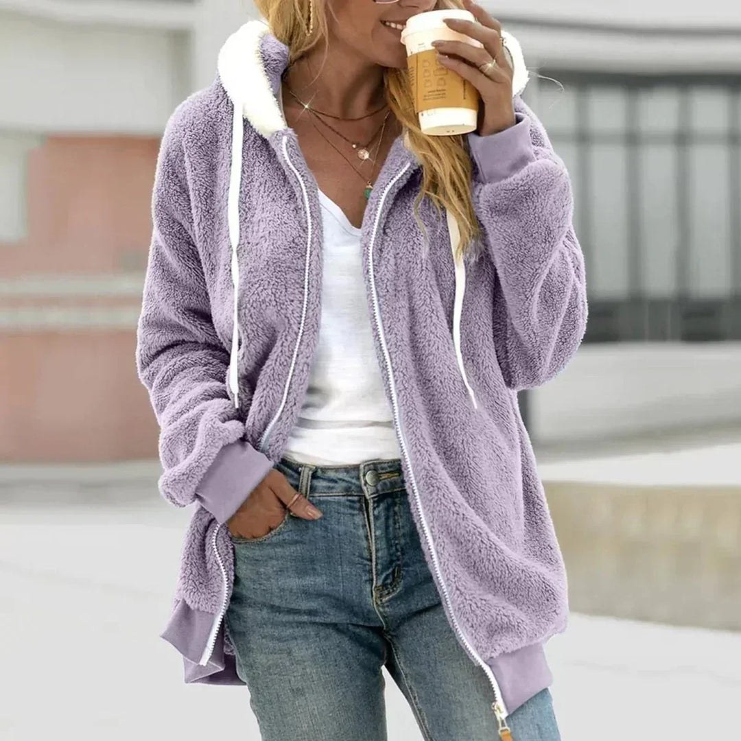 Women's Fleece Jacket with Sherpa Lined Hood - photo 2