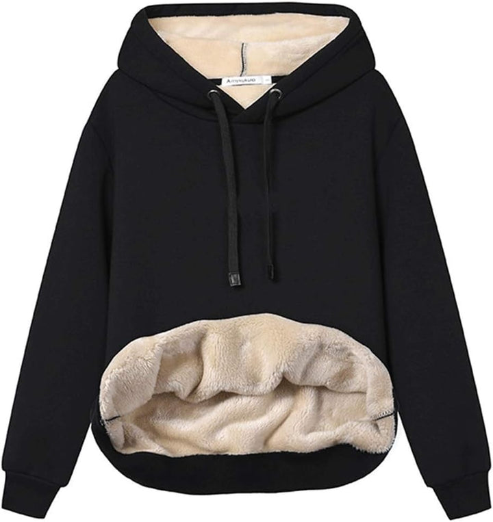Women's Fleece-Lined Hoodie with Drawstring Hood