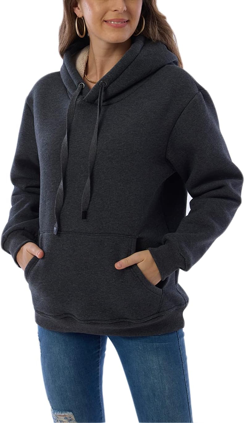 Women's Fleece-Lined Hoodie with Drawstring Hood – view 14