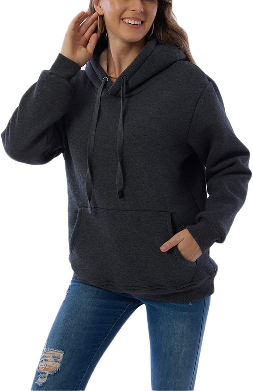 Women's Fleece-Lined Hoodie with Drawstring Hood – view 15