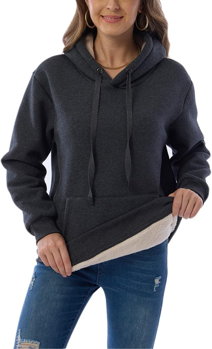 Women's Fleece-Lined Hoodie with Drawstring Hood – view 16