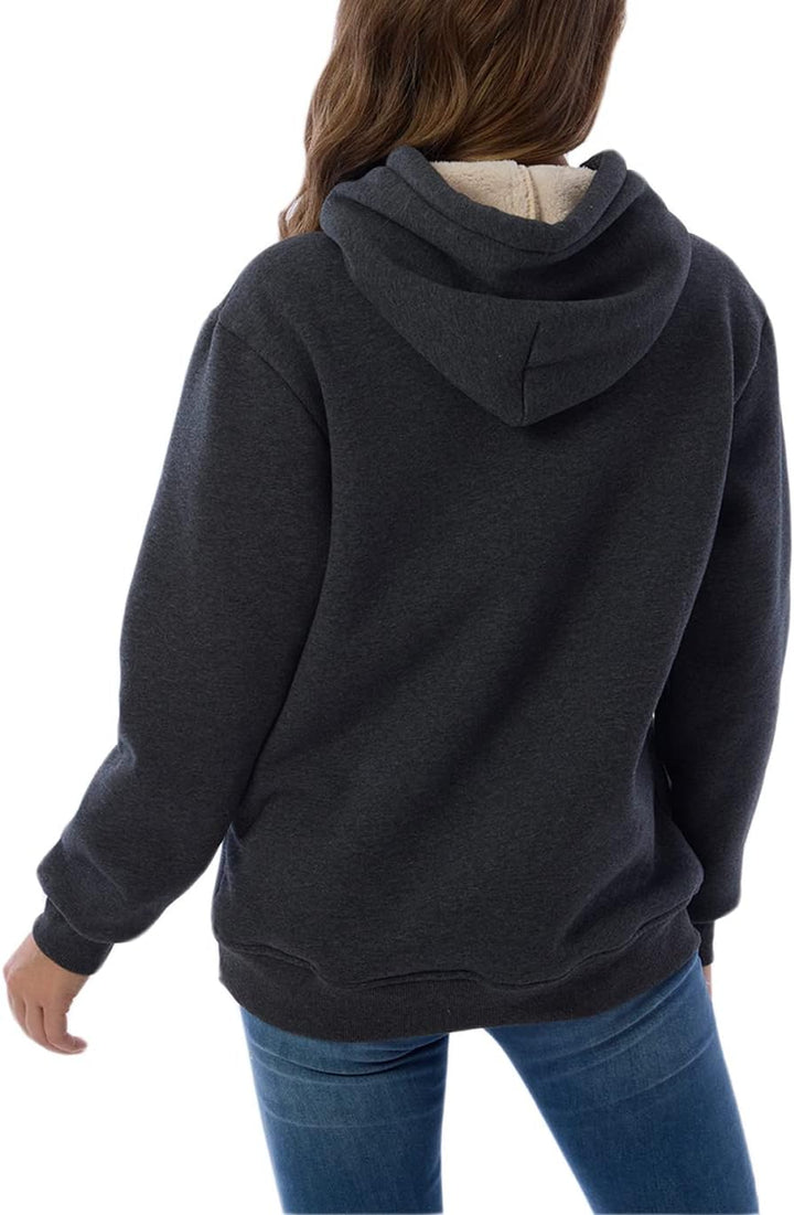 Women's Fleece-Lined Hoodie with Drawstring Hood – view 17