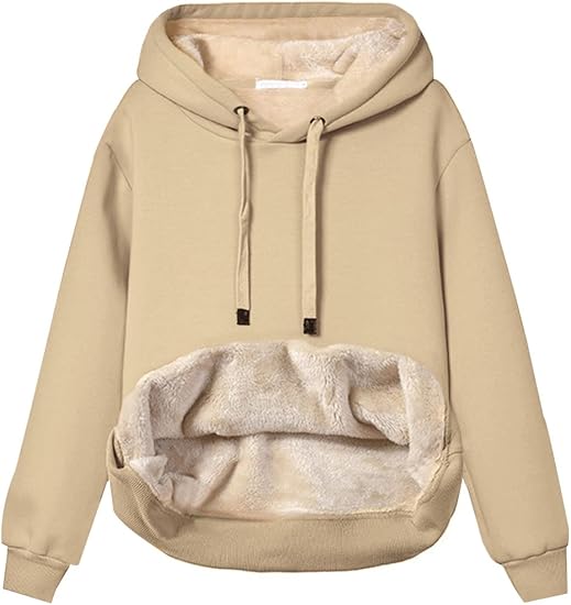 Women's Fleece-Lined Hoodie with Drawstring Hood – view 7