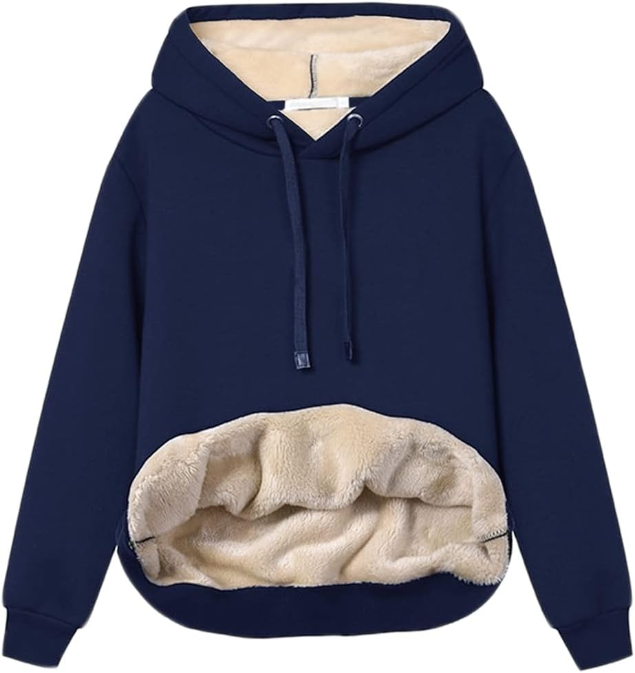 Women's Fleece-Lined Hoodie with Drawstring Hood – view 9