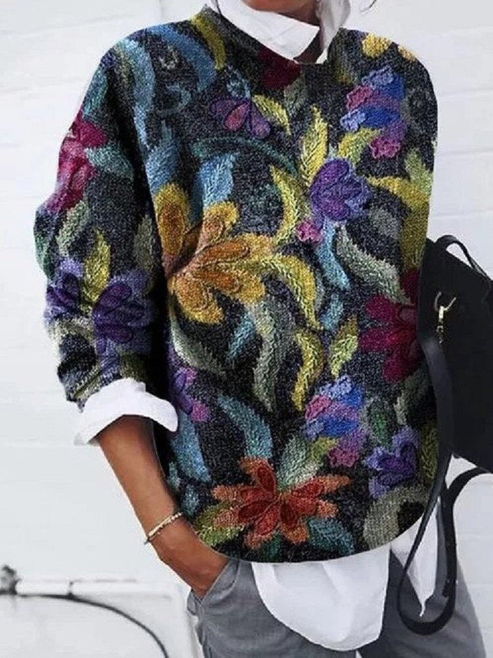 Women's Floral Print Jumper in Soft Knit - photo 1