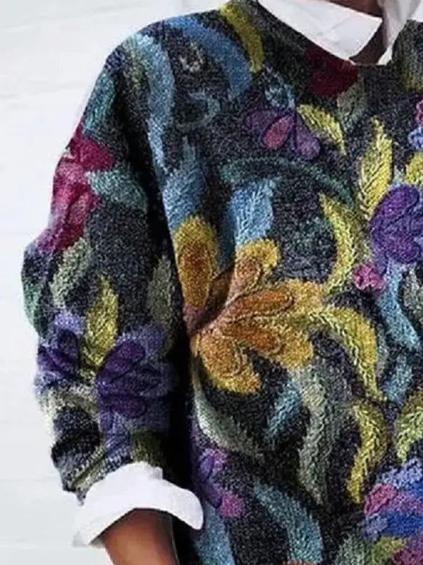 Women's Floral Print Jumper in Soft Knit - photo 2