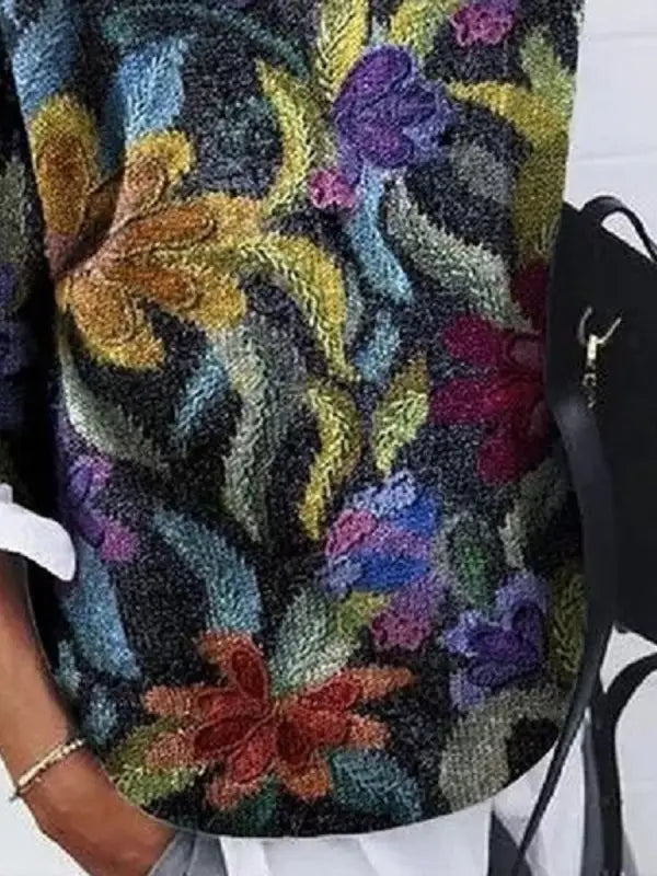 Women's Floral Print Jumper in Soft Knit - photo 3
