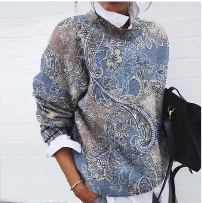 Women's Floral Print Jumper in Soft Knit - photo 6
