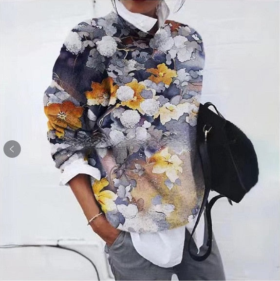 Women's Floral Print Jumper in Soft Knit - photo 7