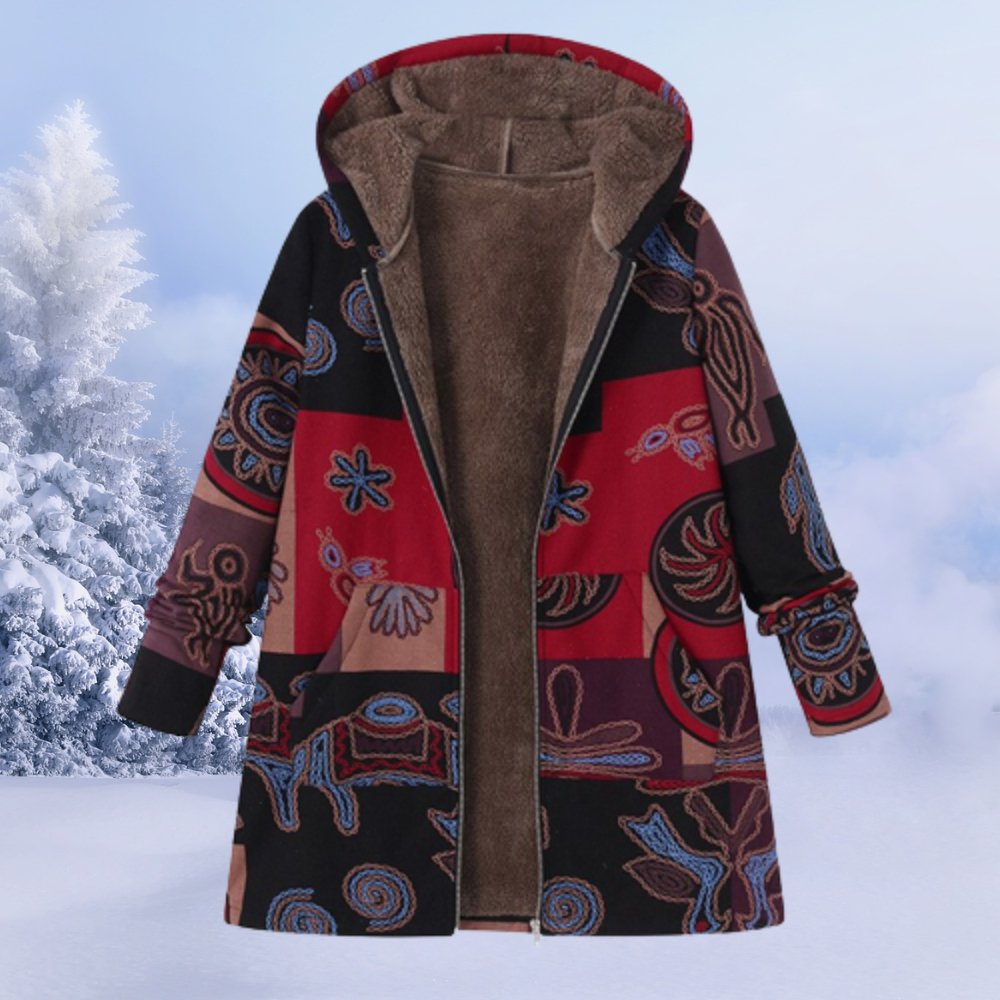 Women's Floral Print Winter Parka with Fleece Lining - photo 2