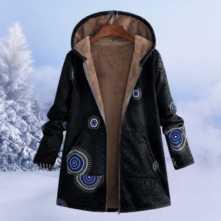 Women's Floral Print Winter Parka with Fleece Lining - photo 3
