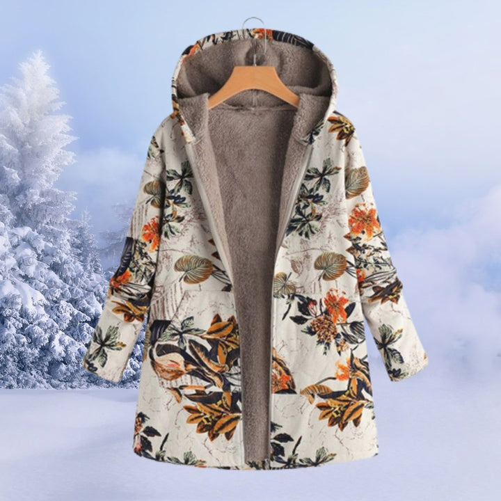 Women's Floral Print Winter Parka with Fleece Lining - photo 6