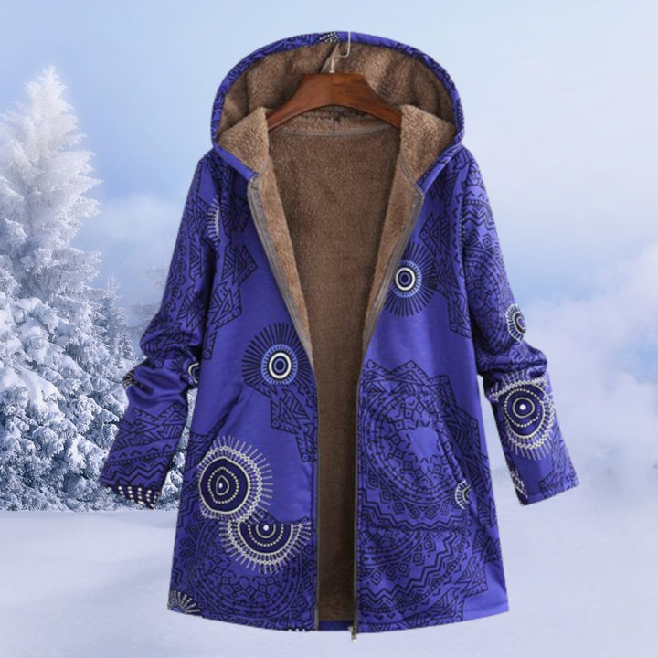 Women's Floral Print Winter Parka with Fleece Lining - photo 8