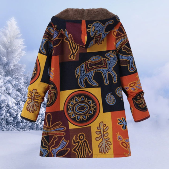 Women's Floral Print Winter Parka with Fleece Lining - photo 9