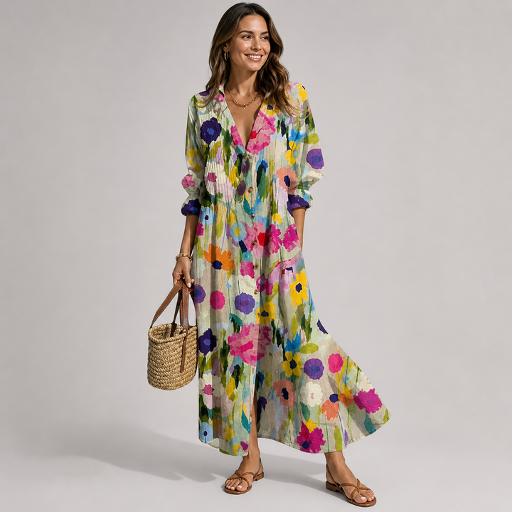 Women's Floral Shaping Maxi Dress for the Beach