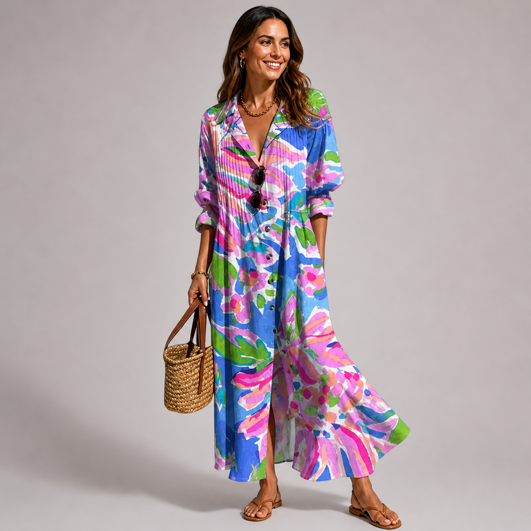 Women's Floral Shaping Maxi Dress for the Beach