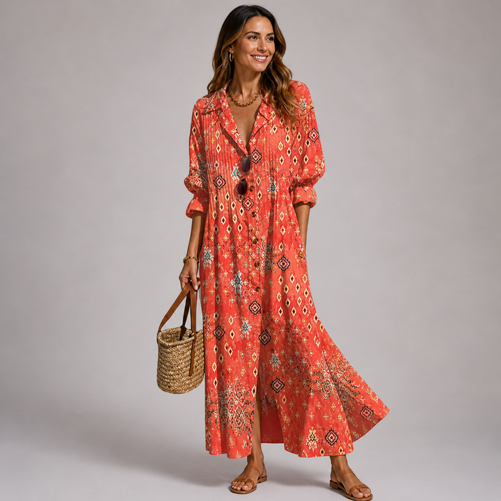 Women's Floral Shaping Maxi Dress for the Beach