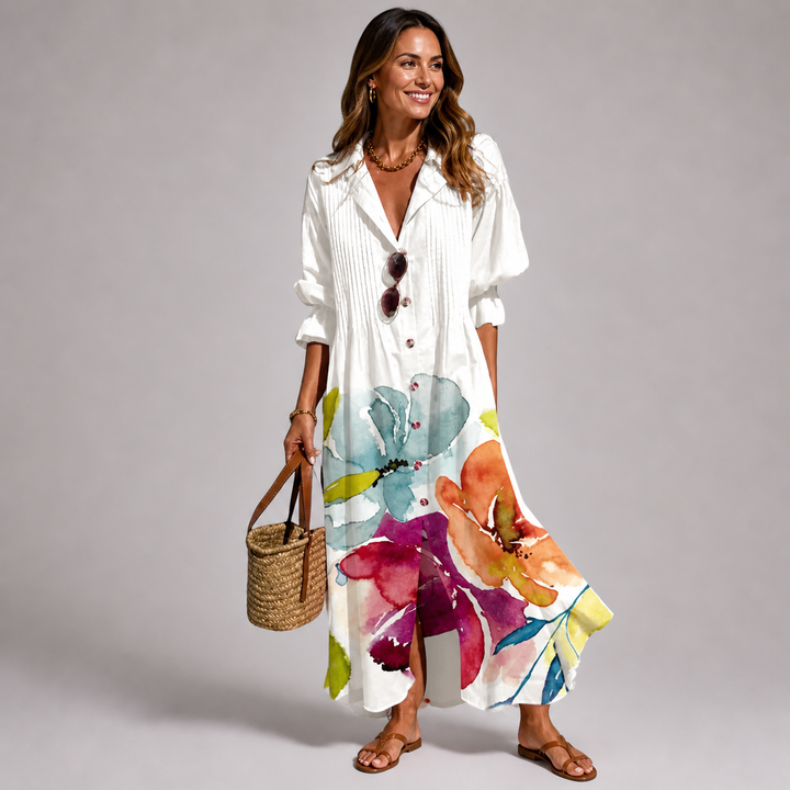 Women's Floral Shaping Maxi Dress for the Beach