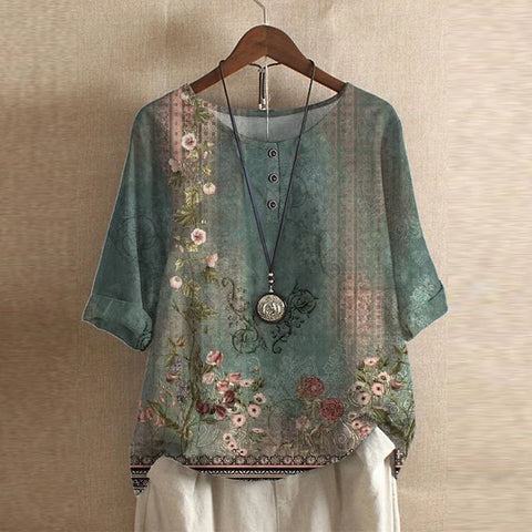 Women's Flowing Printed Blouse for Summer