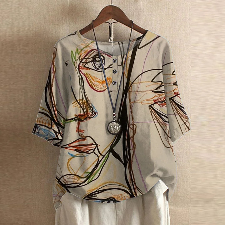 Women's Flowing Printed Blouse for Summer