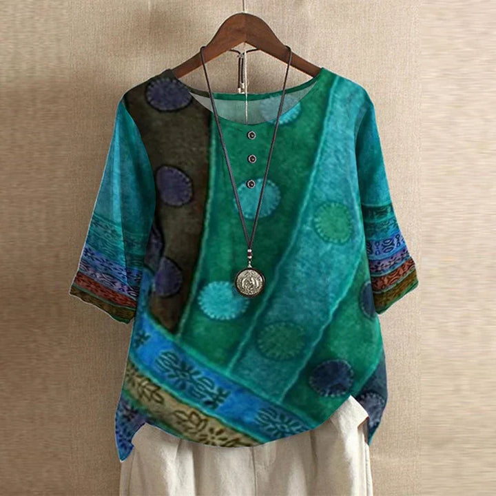 Women's Flowing Printed Blouse for Summer