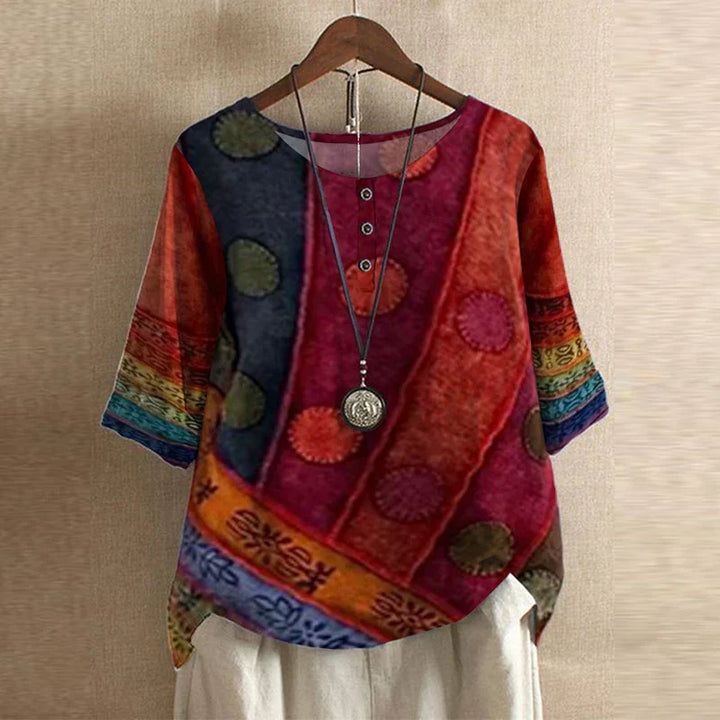 Women's Flowing Printed Blouse for Summer