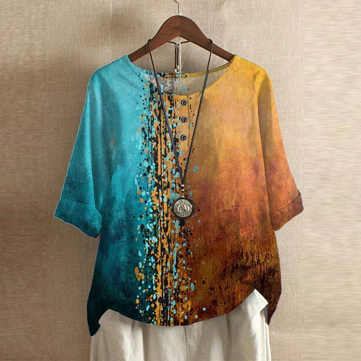 Women's Flowing Printed Blouse for Summer
