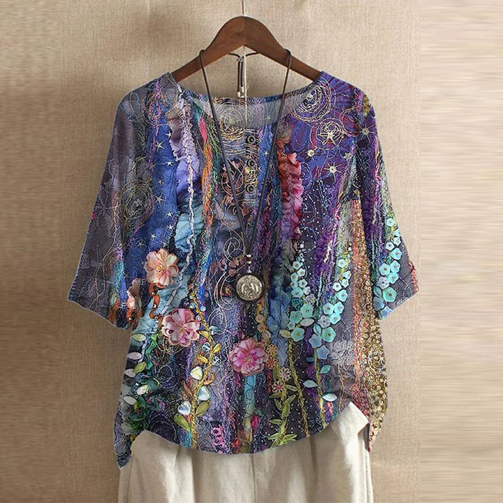Women's Flowing Printed Blouse for Summer
