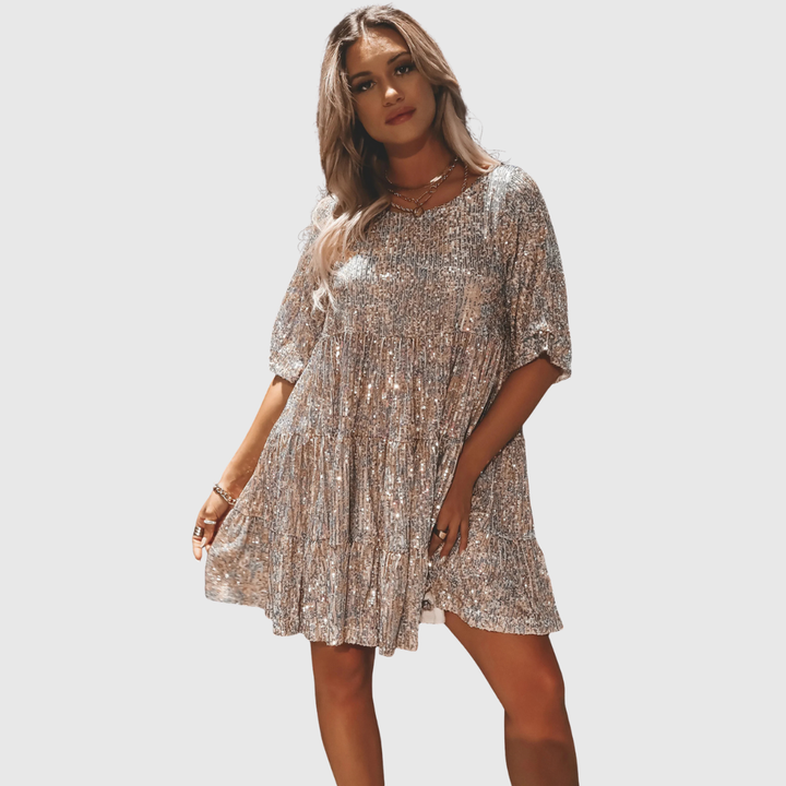 Flowing Sequin Maxi Dress
