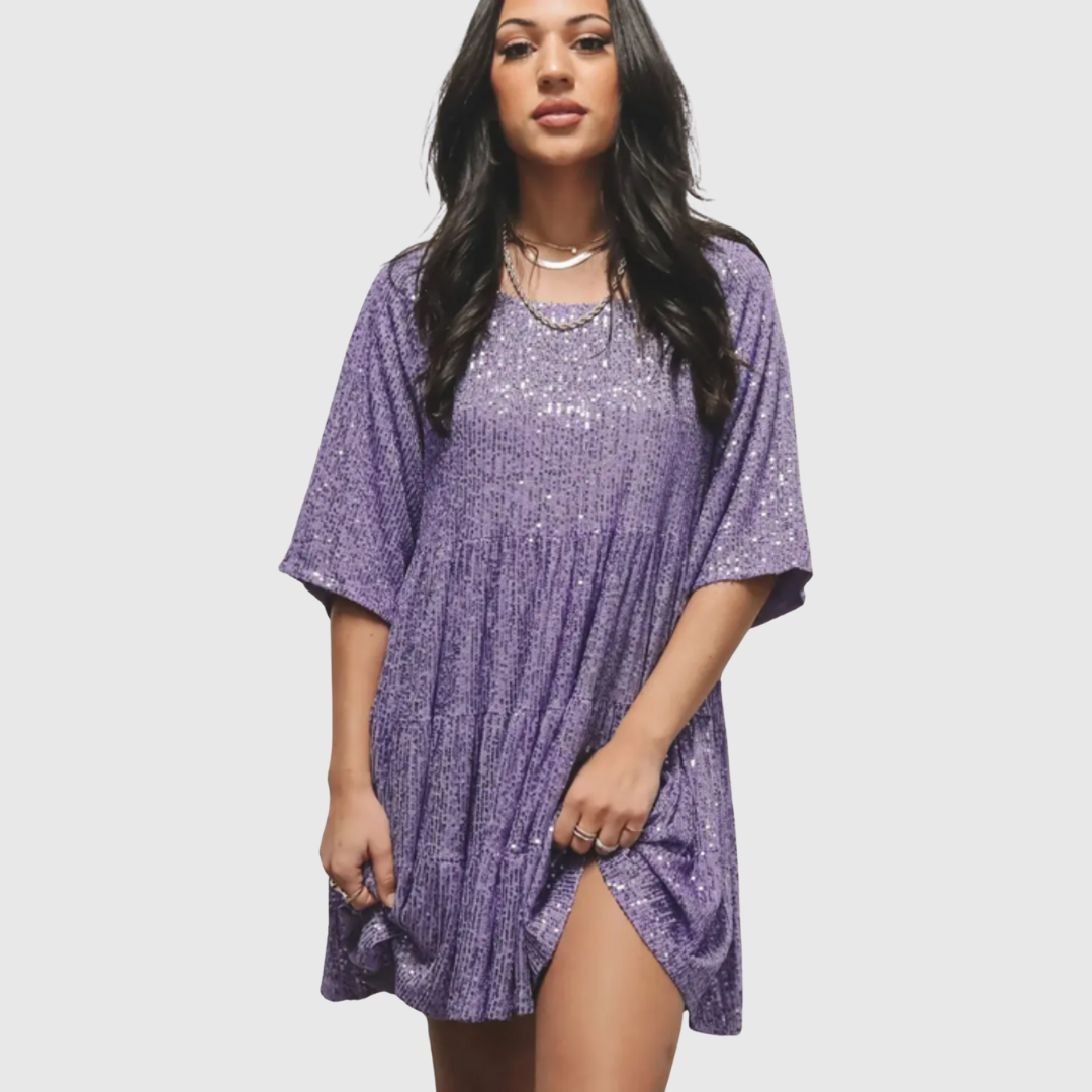 Flowing Sequin Maxi Dress