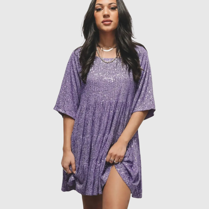 Flowing Sequin Maxi Dress