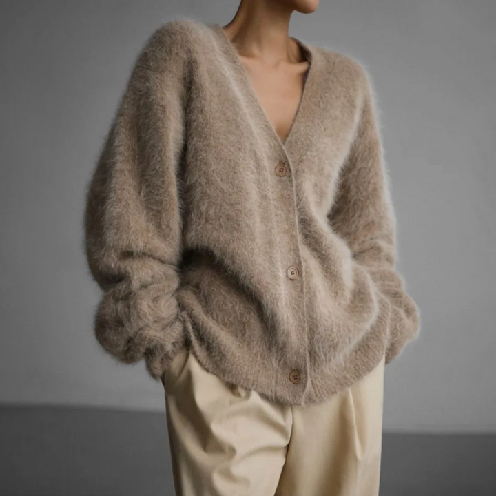 Women's Fluffy Oversized Knit Cardigan - photo 1