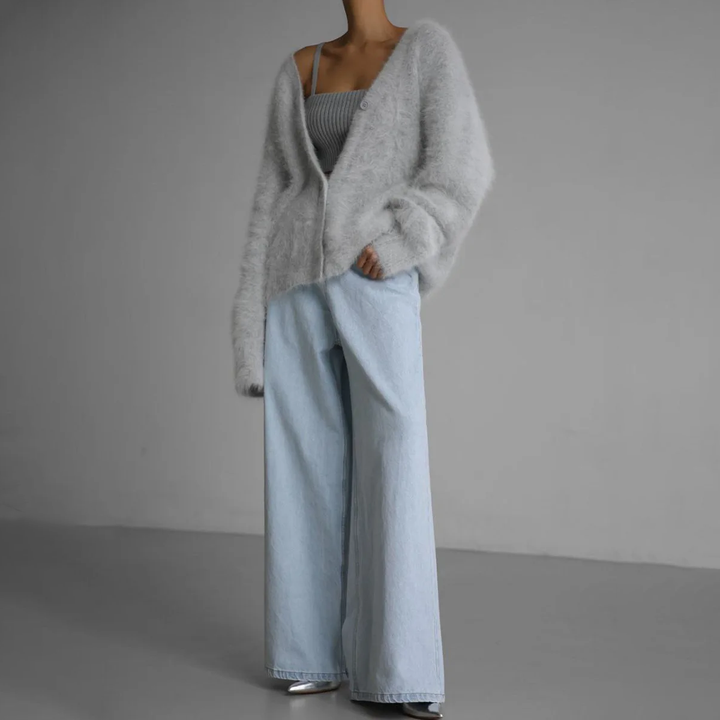 Women's Fluffy Oversized Knit Cardigan - photo 9