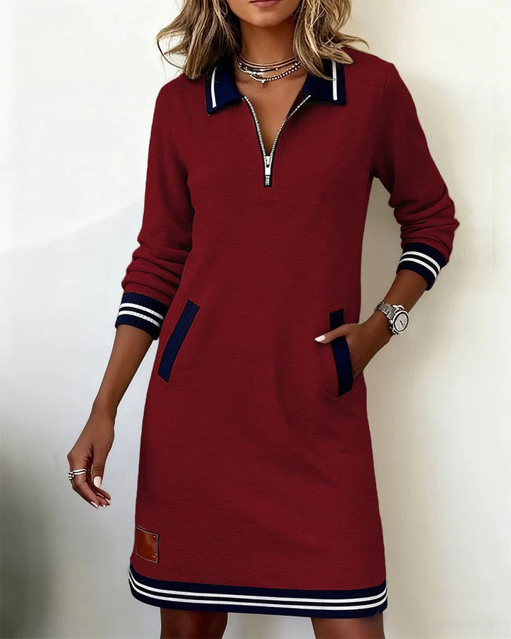 Women's Half Zip Polo Dress with Pockets - photo 10
