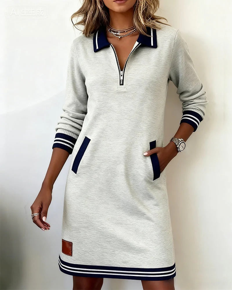 Women's Half Zip Polo Dress with Pockets - photo 16