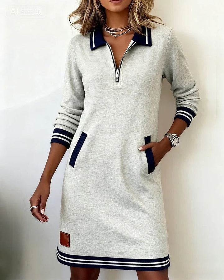 Women's Half Zip Polo Dress with Pockets - photo 16