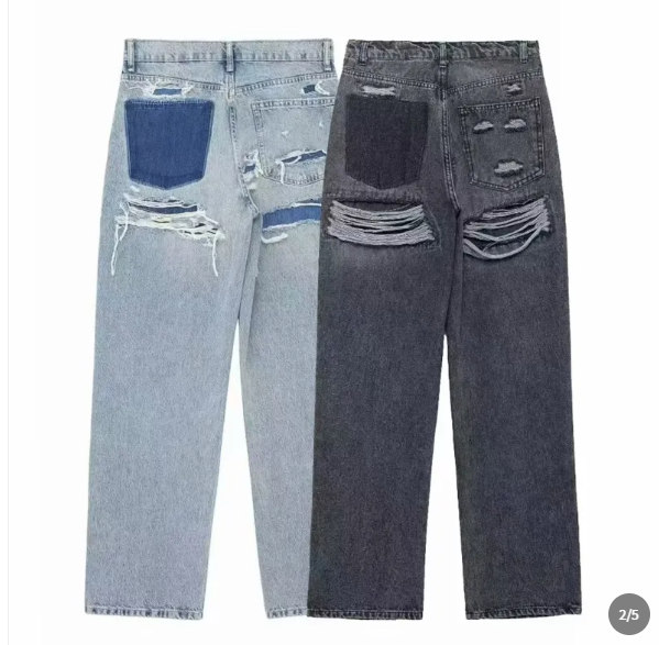 Women's High Waisted Wide Leg Ripped Jeans - photo 11