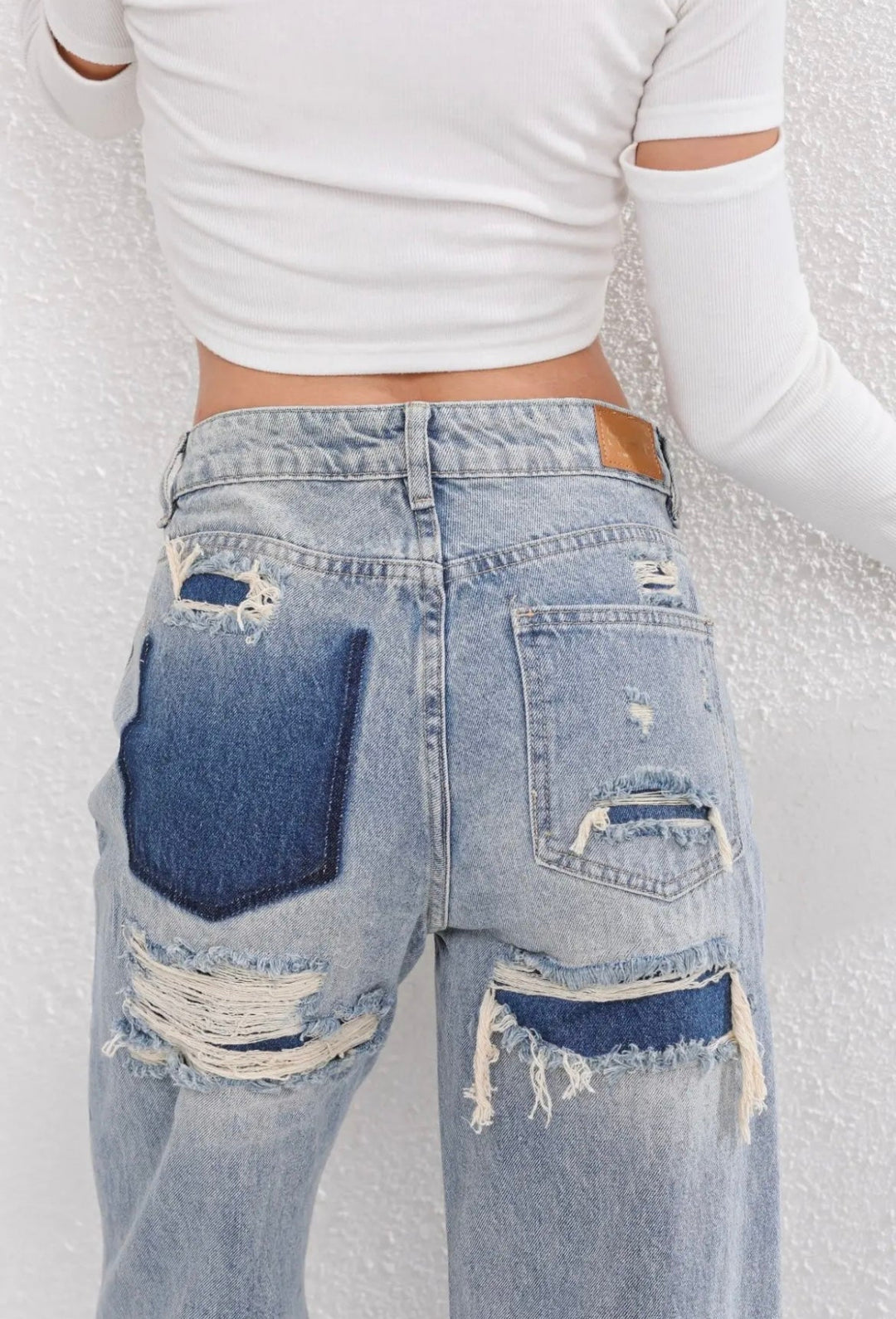 Women's High Waisted Wide Leg Ripped Jeans - photo 4