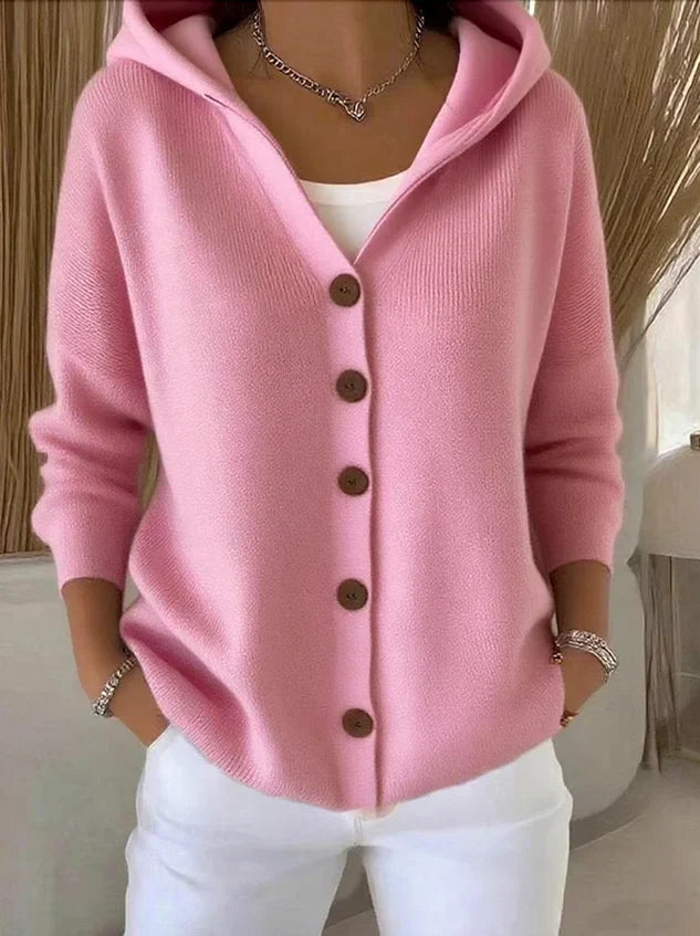 Women's Hooded Button Knit Cardigan - photo 2