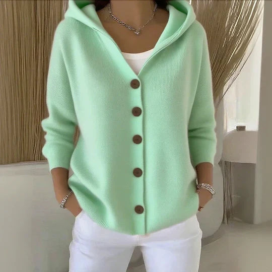 Women's Hooded Button Knit Cardigan - photo 4