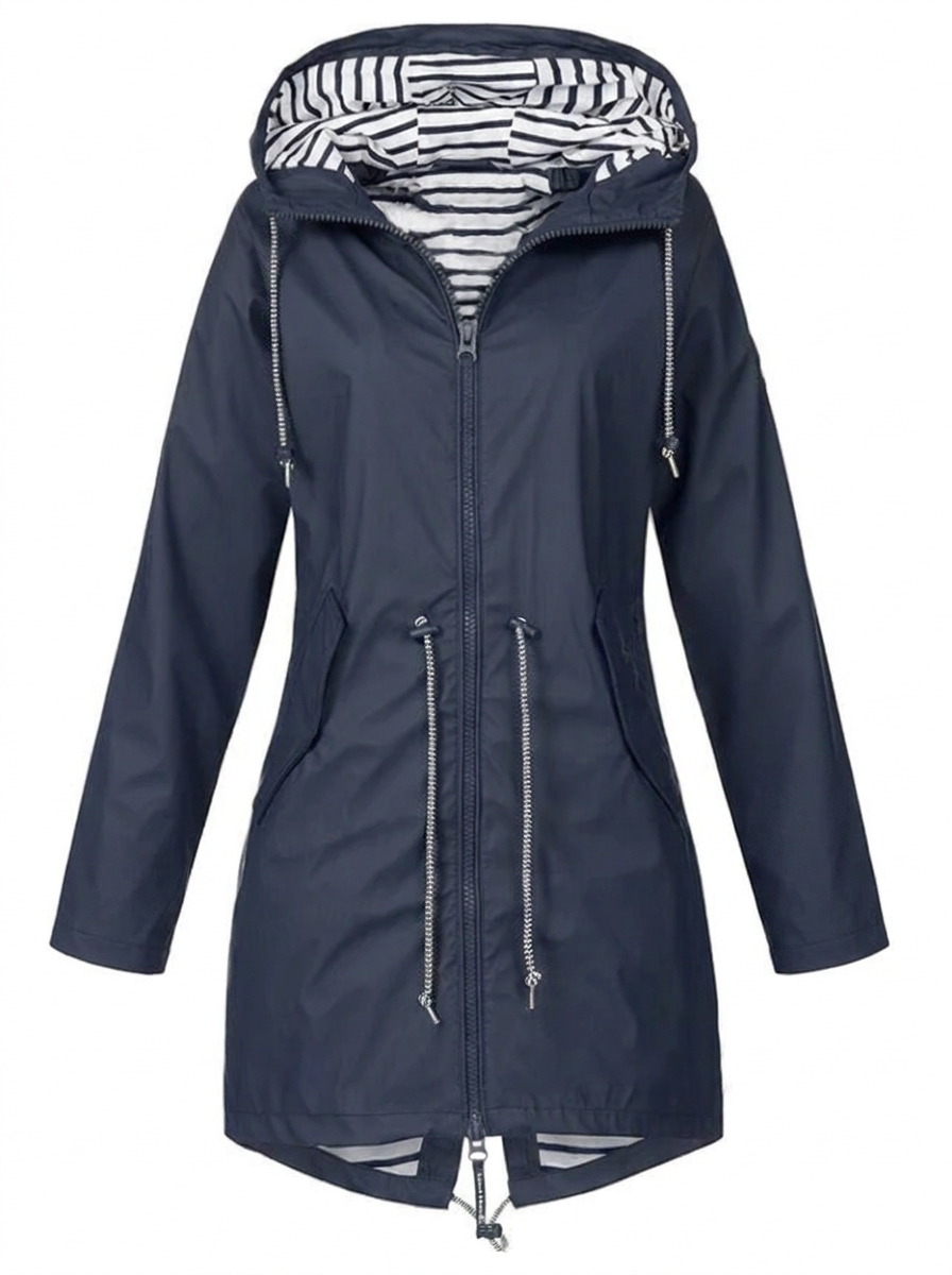 Women's Hooded Drawstring Zip-Up Utility Coat - photo 1