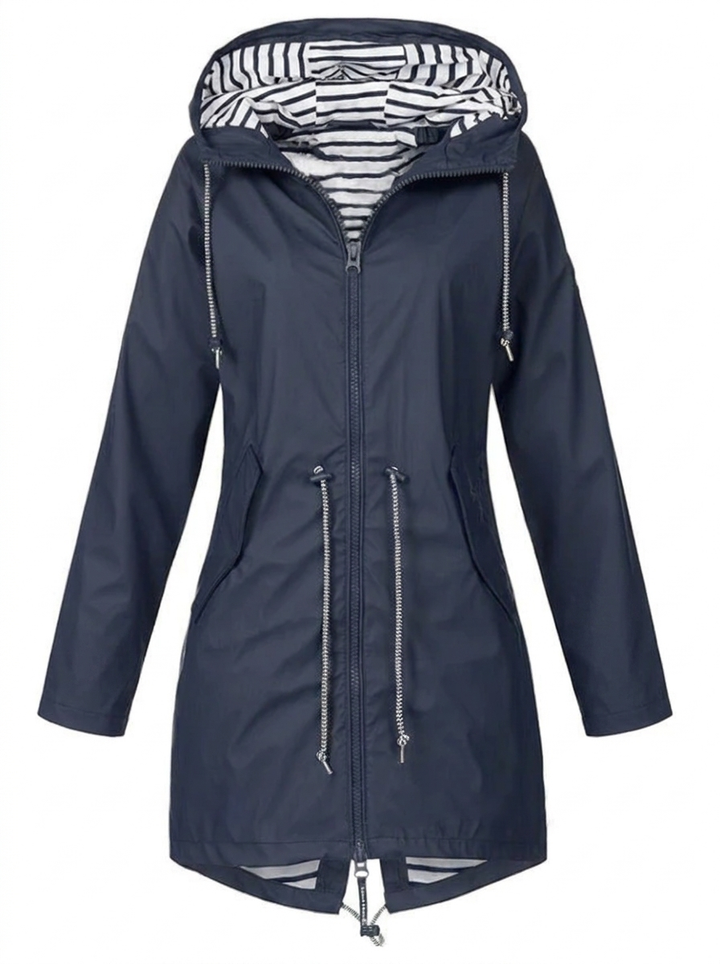Women's Hooded Drawstring Zip-Up Utility Coat - photo 1
