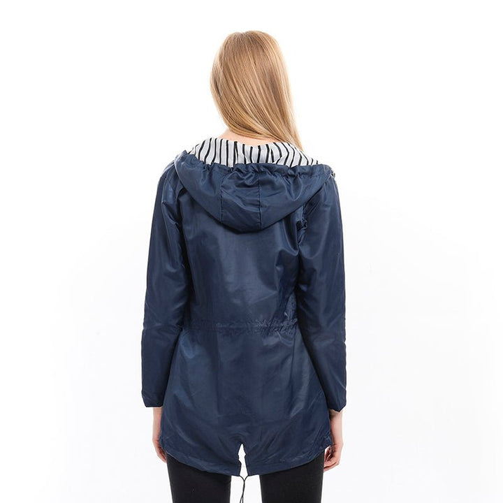 Women's Hooded Drawstring Zip-Up Utility Coat - photo 3