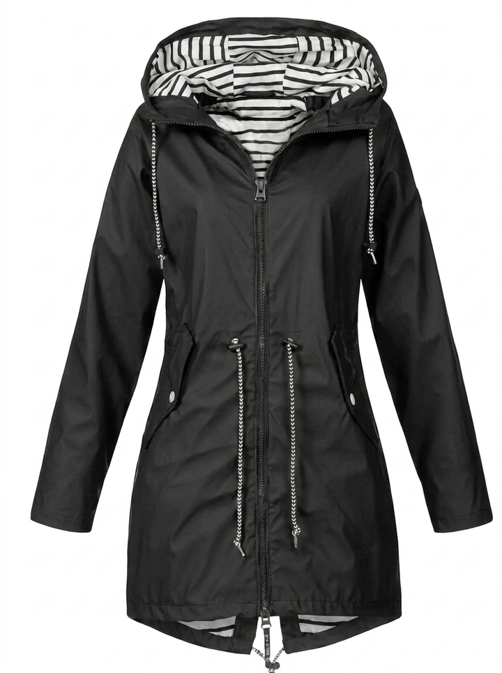 Women's Hooded Drawstring Zip-Up Utility Coat - photo 8