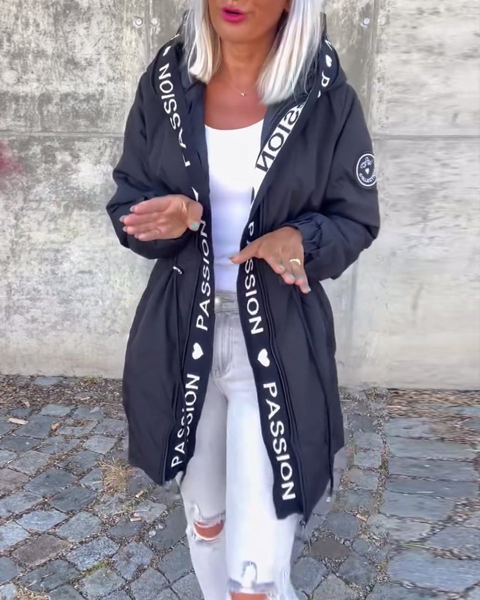 Bonnie – dámská parka s kapucí a stahovací šňůrkou v pase
