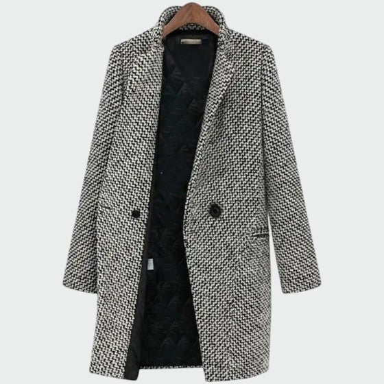 Women's Houndstooth Longline Tailored Coat - photo 1